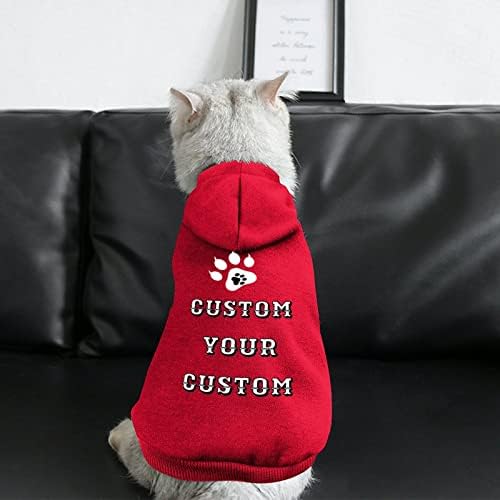 Прилагодено кучиња мачки худи, DIY персонализиран топол пулвер за миленичиња, џемпер, обичај кучиња зимски качулки со палто со мачки, додадете текст/слика и лого