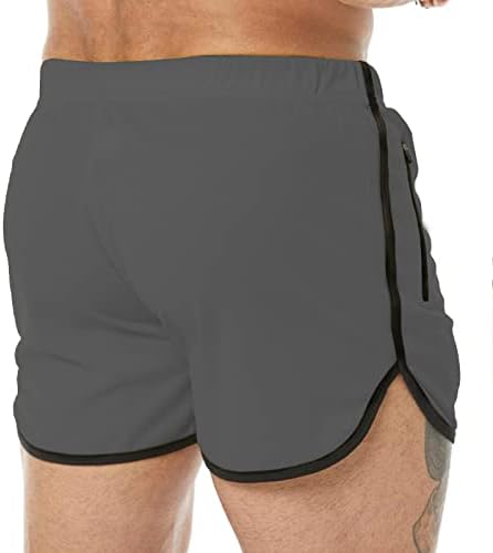 Менс салата за вежбање шорцеви со џебови од патент, суво вклопување машка мрежа мека дише атлетски шорцеви за трчање бодибилдинг