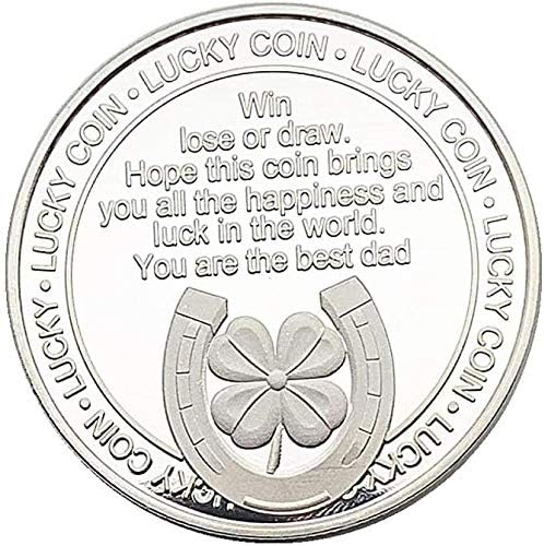 Денот На Таткото русија Сребрена Детелина Со Четири Лисја Комеморативна Монета За Монети Љубов Со Заштитна Монета За Покривање