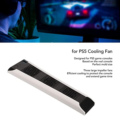 Вентилатор ЗА ладење ЗА PS5 Конзола ЗА Игри, Три Вентилатори Ладилник Со Висока Ефикасност, USB Станица за Ладење Со Напојување,