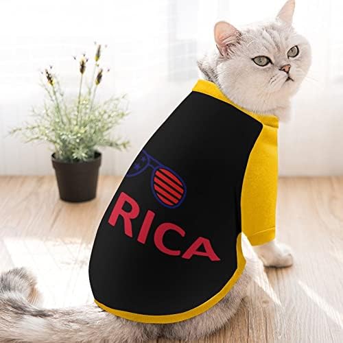 Смешноста на американското знаме стакло печатено печатено милениче за домашно милениче со џемпери за пука пулвер за кучиња мачка со дизајн
