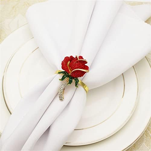 YGQZM 30 парчиња Денот на вineубените розово цвеќе копче за салфетка хотелска венчаница за венчавки прстен прстен прстен прстен