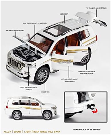 Скала модел на автомобили за Toyota Land Cruiser Prado Sport SUV легура Diecast Car Model со повлекување на звук светло подароци 1:24 Процент