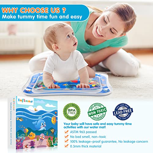 Infinno стомак временски душек премија за бебиња игра за бебиња за бебиња, играчки за бебиња од 3 до 24 месеци, стил на сина кит и