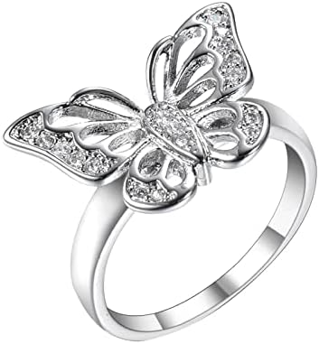 Креативни жени циркон нараквица животински пеперутка накит прстен за венчавки мода принцеза ангажман прстен исполнет прстен