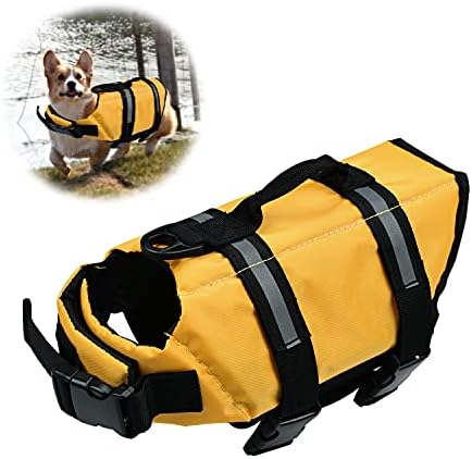 Podazz Dog Life Jacket, прилагодлива миленичиња за миленичиња, безбедносен рефлексивен елек со рачка за кучиња, зачувач за кучиња,