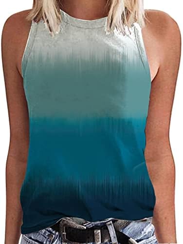 DazQQC женски летни врвови, врвови за тренингот за жени цветни печати маици Туника врвови за носење со хеланки со кратки ракави на врвовите на врвовите