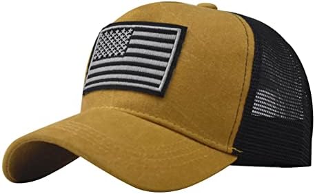 Американско знаме бејзбол капа за мажи, со низок профил прилагодлива големина за вежбање Вежбање гроздобер украсен тато капа