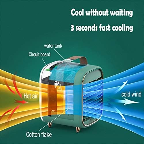 Личен климатик вентилатор преносен вода испарувачки ладилник за воздух USB табела вентилатор со 3 поставки за брзина, ултра тивок овлажнител