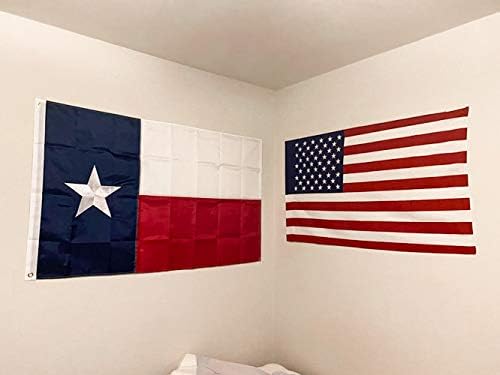 Тексас знаме на отворено - Најлонски најлон Тексас државни знамиња со везени starsвезди, зашиени ленти и месинг громи