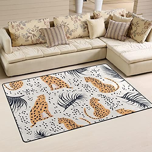 Гепард дланка остава големи меки килими за килими Плејматски килим за деца кои играат соба во спална соба дневна соба 31х20 инчи, килим за дома