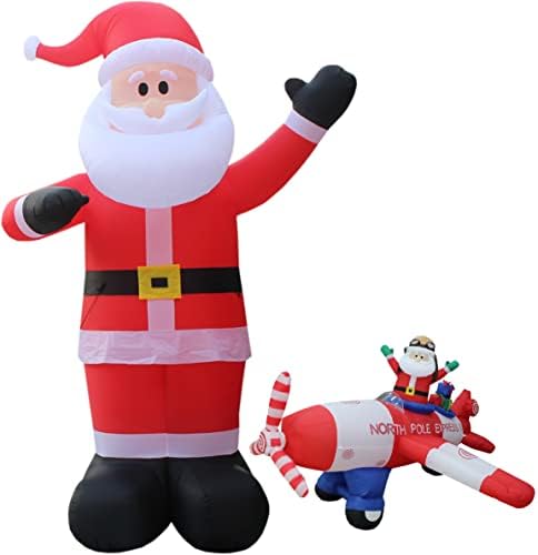 Два божиќни украси за украси, вклучуваат висок огромен Божиќен надувување Дедо Мраз, и Божиќно надувување на 8 метри, на надувување