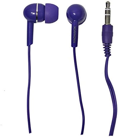 Magnavox MHP4850-PL уво пупки во виолетова | Достапно во црна, сина, розова, виолетова, и бела | Ушите пупки жични | Wired Wired