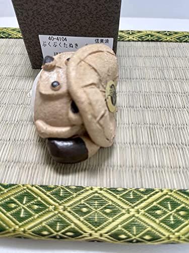 Направено во Јапонија Шигараки керамика висока 1,77 инчи висока јапонска Тануки Мала симпатична ракунска грнчарија машка 40-4104