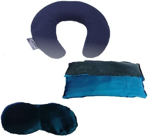 Комплет за корисници на компјутер вклучува: Кралска сина компјутерска перница за зглобот, микробранова перница за вратот и контурирана перница од свила за очи