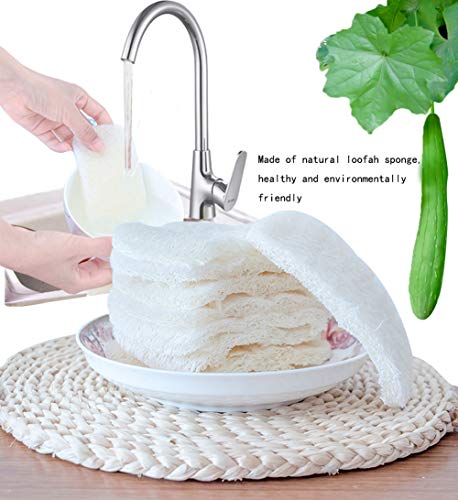 10 парчиња природно ловоф сунѓерско чистење на кујната за чистење на кујната за чистење на кујната за чистење на маслото без масло