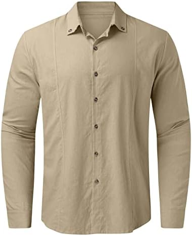 Zddo Машко лежерно копче надолу со кошула со долга ракав Чамбрај кошула западна обична фустан кошула од одмор плажа Бизнис кошули