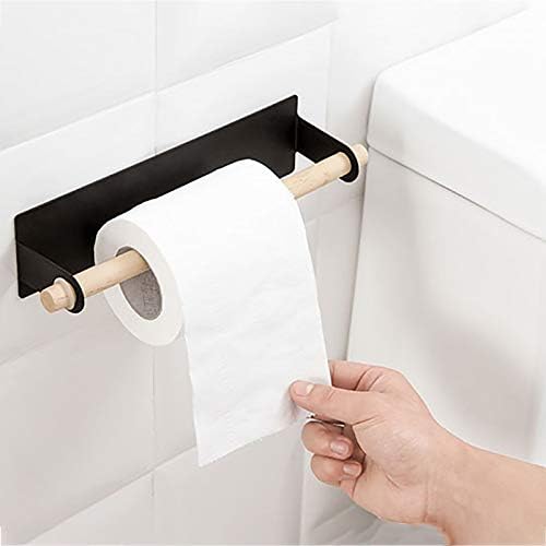 Држач за тоалети ролна бела црна ролна хартија држач за само-лепенка кујна бања Оуел складиште за складирање на ткиво, закачалки за закачалки