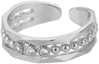 Ојлма циркон круг Отворени прстени за жени кристално злато прсти прилагодлив прстен свадба Валентин накит-89927