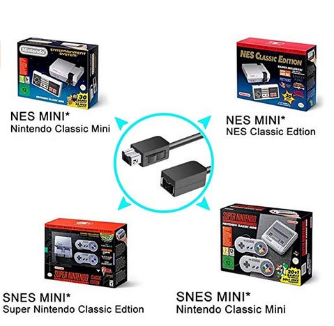 Кабел за проширување на контролорот NES Classic, Controller Extension Cable 10FT, компатибилен со контролорот за класично издание на Super Nintendo SNES Classic Edition и Mini NES Classic Edition