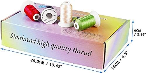 SimThread Enbridery Thread Essential Pack Пакет | Комплет за брат 40 бои и 6 навои за везови на црна машина за вез и шиење
