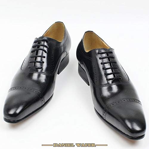 Даниел Вафер Оригинална кожа Оксфорд фустан чевли мажи машка капа од пети канцеларија свадбени чевли црно кафеава брог зашилени Оксфордс формални