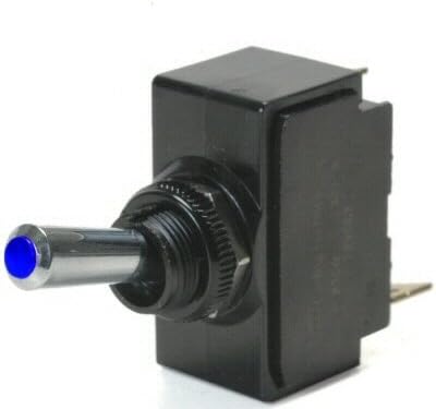 Вклучен / исклучен сино осветлен прекинувач за вклучување на засилувач со терминали на табулаторот