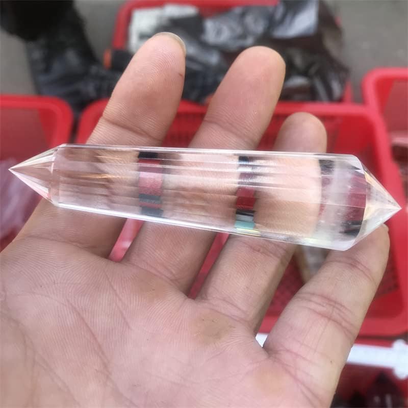 Reiki заздравување кристал 50-110mm Природна супер транспарентна кварц кристална енергија двојно стоп магично стапче чиста рака полирана украс