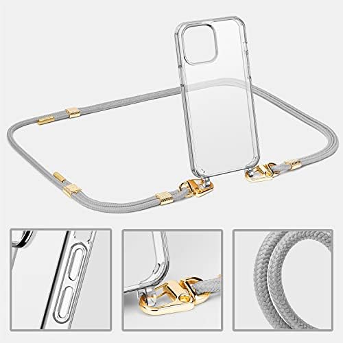 Lawonda Clear Case за iPhone X/XS со вкрстено прилагодување на рамената на вратот на вратот, лента за заштитени заштитни телефони, заштитен