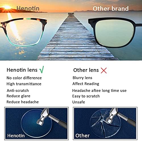 Henotin 4 Пакет Дами Очила За Читање Сина Светлина Блокирање Пролет Шарка Читателите Анти Очила Компјутер Очила