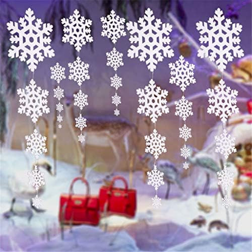Армфер-снабдување со домаќинство Висечки Украси Од Венец Од Снегулка 3Д Сребрени Снегулки Банер Земја На Чудата Украс За Новогодишна