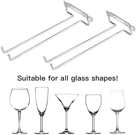 Bookzon чаши за чаши за вино, монтирани 4 пакувања, решетката на Stemware, под кабинетот за вина стакло за закачалка 10 инчи за