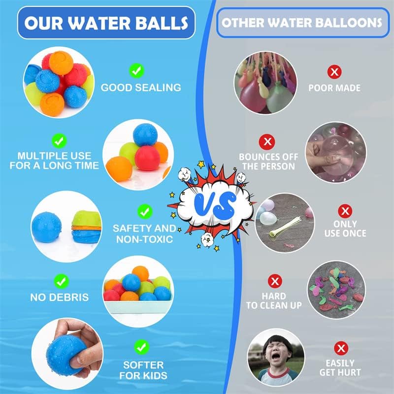 Балони со вода од амбиент Брзо пополнете 12 пакувања за еднократно водни бомби балони топка лето лето на отворено играчка за борба против вода во затворен простор