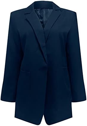 Foviguo Plus Size Blazer Ladie's Modern Fall долги ракави канцелариски лапел блејзери меки џебни пердуви тенок фит блејзери