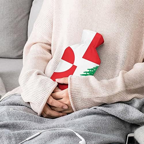 Гренланд Либан знамето со топла вода со мека покривка 1L голема класична потопла торба за нозе на рамо на вратот на вратот
