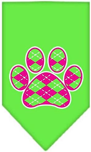 Производи за миленичиња од миленичиња Аргиле шепа розова екран печатење бандана за домашни миленици, мала, портокалова боја