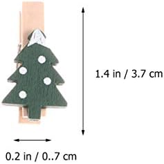 Амосфун Санта слика 25 парчиња мини дрвени облеки Божиќни фото клипови занаетчиски клипови фото хартија меморандум PEG пин клипови за Божиќна