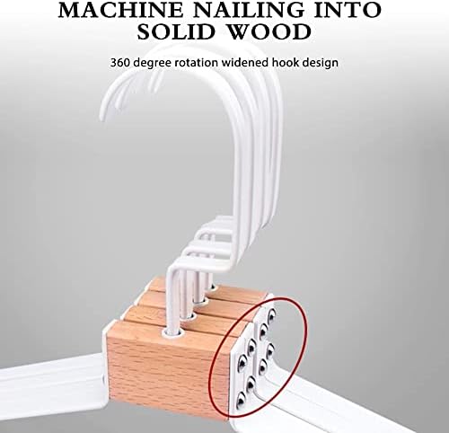 Zhyh 5 дрвени закачалки за влажни и суви употреба на мазни површински костуми за закачалки за висечки капи ѓердани метални широки