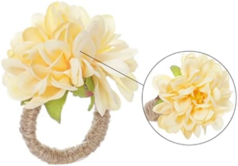 MJWDP 6PCS цвет во облик на крпа за пешкир, салфетка прстен, држач за прстен на салфетка Хризантем за свадбена забава