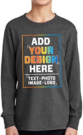 Прилагодена младинска кошула со долги ракави Додадете ваша сопствена слика за дизајн на слика персонализиран текст