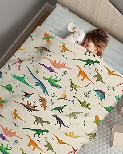 Бебе ќебе - 30 x 40 - Цртан филм Диносаурус Супер меки бебешки ќебиња за момчиња | Примање ќебе | Идеално за новороденчиња, креветчиња, колички и тушеви за бебиња