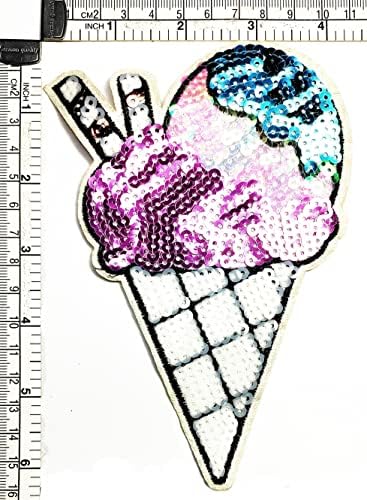 Кленплус 3 парчиња. Симпатична Прилично Вкусна Сладолед Конус Цртан Филм Железо На Закрпи Активности Везени Лого Облека Фармерки