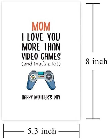 Смешни Шега Денот На Мајката Картичка Од Син, Хумористични Мајки Ден Подарок Идеја, Те Сакам Повеќе Од Видео Игри