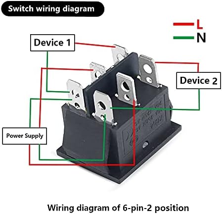 Axti KCD4 Rocker Switch Onf-Off 2 Позиција 4 пинови/6 пина Електрична опрема со прекинувач за прекинувач за прекинувач на светло 16А 250VAC/20A