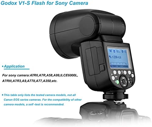 Godox V1-S Тркалезна Глава Камера Flash Speedlite, 76Ws 2.4 G Безжичен 1/8000 HSS TTL Speedlite, 10 НИВО LED Моделирање, Со Godox XPro-S Флеш