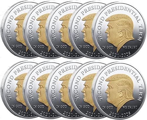 ЈИ123 10 парчиња Монета На Доналд Трамп 2024-Чувајте Ја Америка Голем Предизвик Позлатена Колекционерска Монета, Заштитниот Случај Вклучуваше