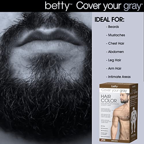 Бети Покријте Ја Вашата Сива Боја На Машка Коса За Брада, мустаќи &засилувач; Влакна На Телото-Црна