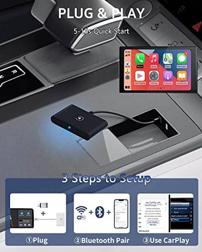 CarPlay Безжичен Адаптер ЗА OEM Жичен CarPlay 2023 Надградба Безжичен Apple Carplay Адаптер за iPhone Приклучок &засилувач; Игра Најбрз Dongle