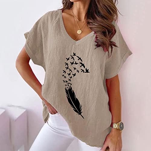 DGMBBX плус блузи со големина за жени со кратки ракави кошули лабави вклопуваат врвови за туника на очите за жени