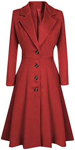 Елегантен палто со грашок од грашок, елегантни палта, измешана јака, волна мешавина долга палто за копче за надворешна облека